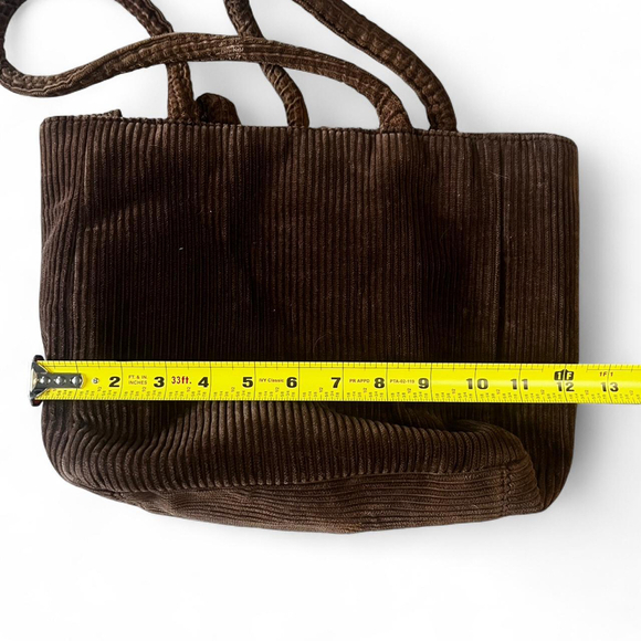 Capello Straworld Brown corduroy holiday Christmas tote bag - Picture 7 of 8